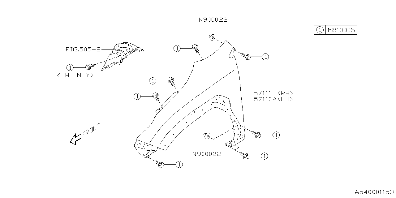 Diagram FENDER for your 2013 Subaru STI  Sport SEDAN 