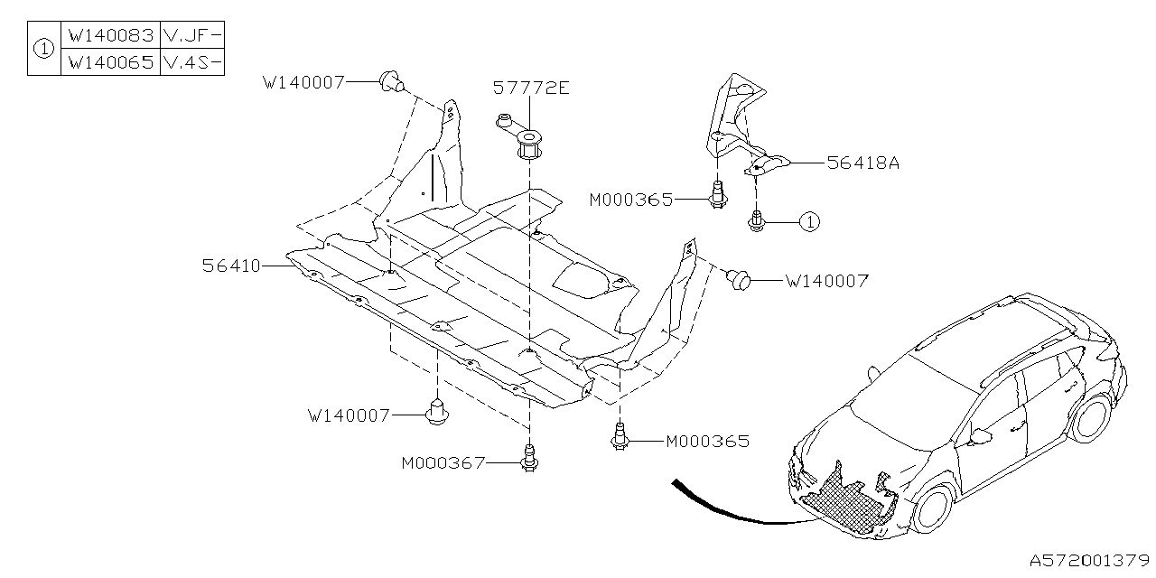 Diagram UNDER COVER & EXHAUST COVER for your 2023 Subaru Impreza  SPORT w/EyeSight WAGON 