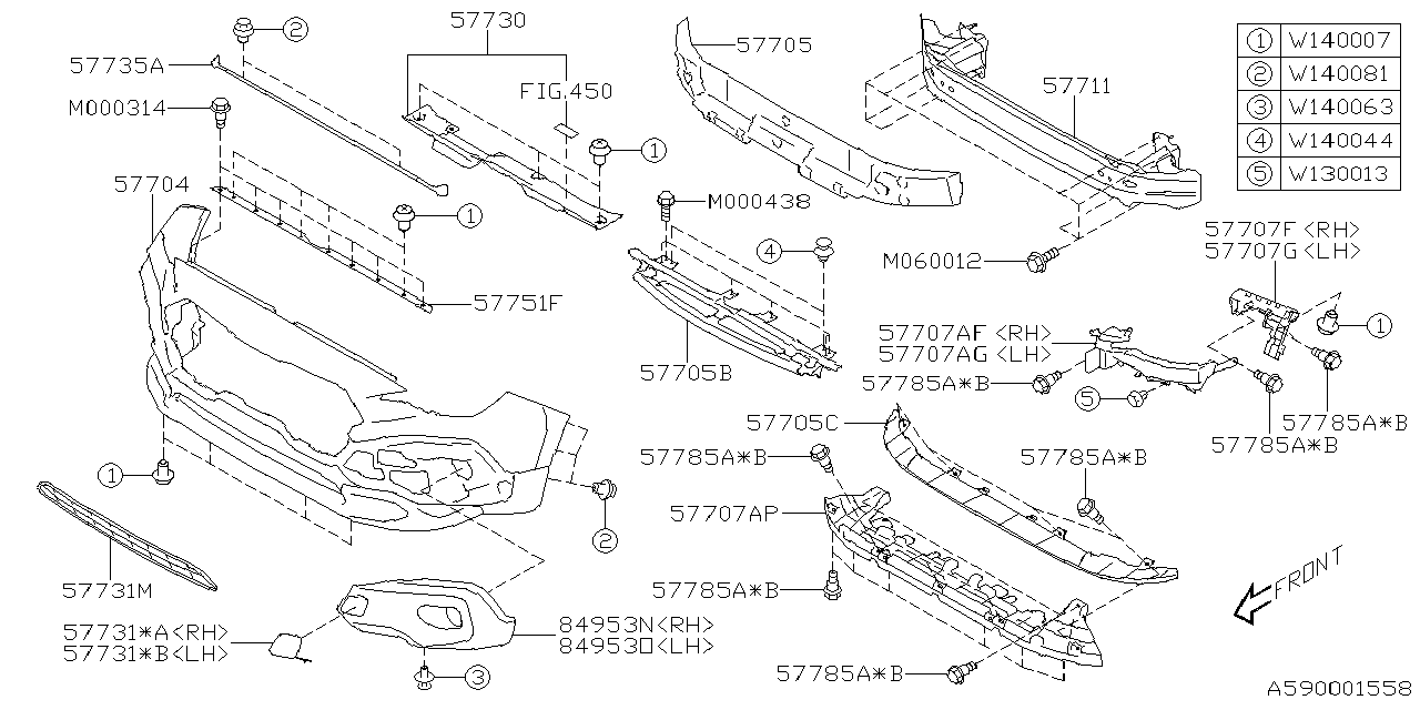 Diagram FRONT BUMPER for your Subaru Crosstrek  