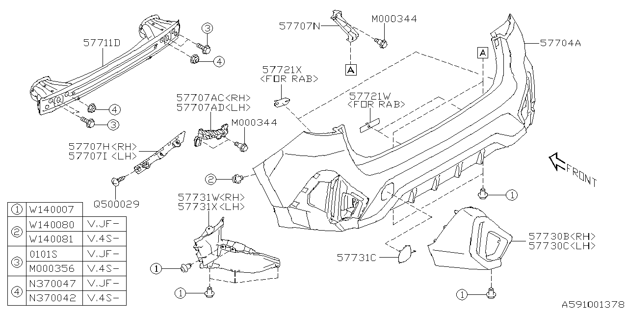 Diagram REAR BUMPER for your 2010 Subaru Outback   