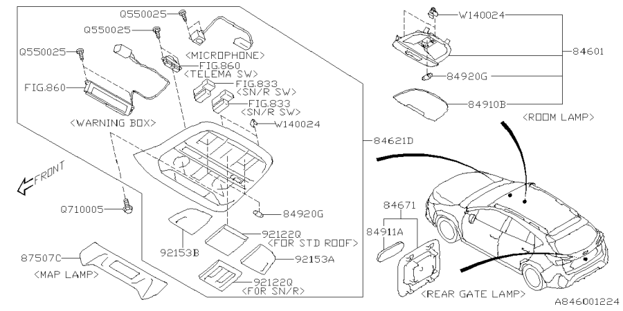 Diagram LAMP (ROOM) for your 2025 Subaru Crosstrek   