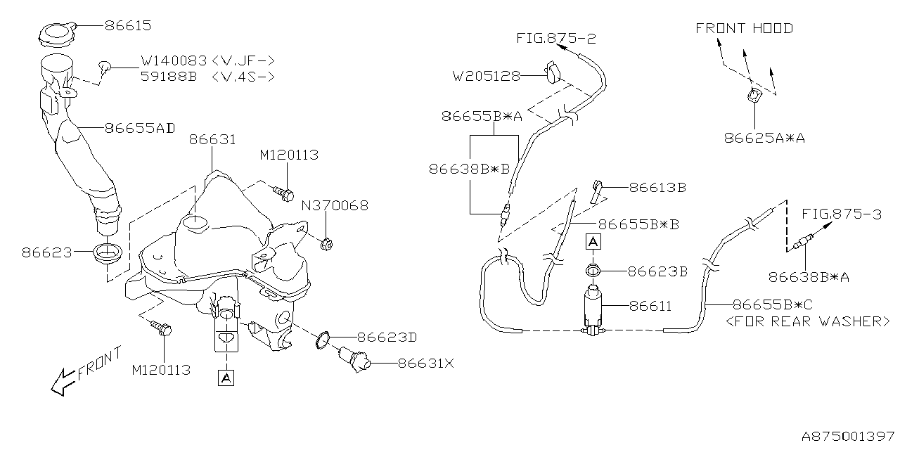 Diagram WINDSHIELD WASHER for your 2018 Subaru Impreza   