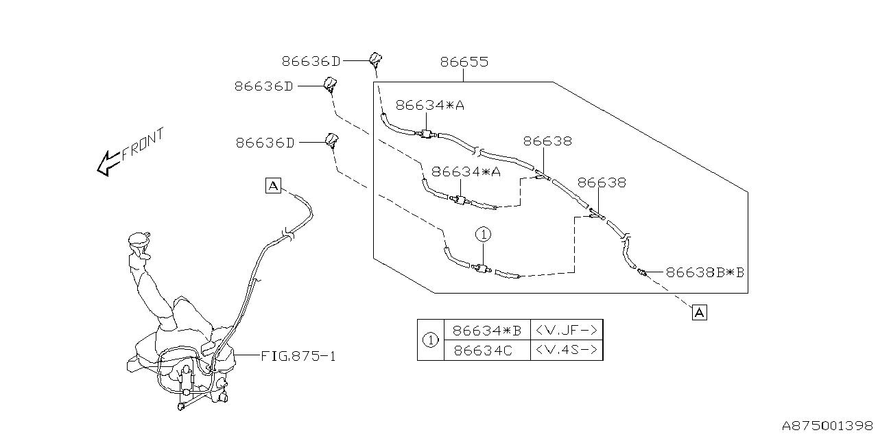 Diagram WINDSHIELD WASHER for your 2011 Subaru STI  WAGON 