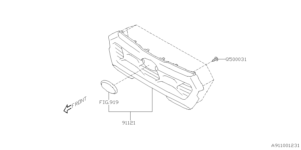 Diagram FRONT GRILLE for your 2002 Subaru Legacy   