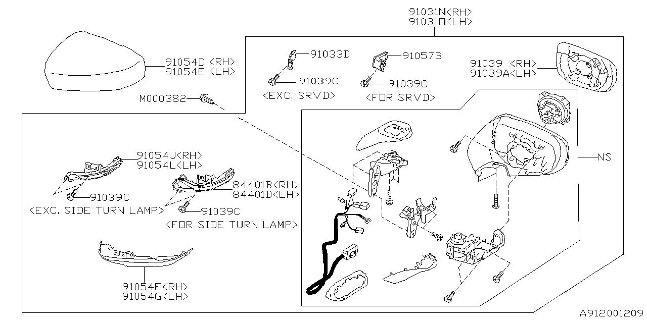 Diagram REAR VIEW MIRROR for your 2000 Subaru Impreza   