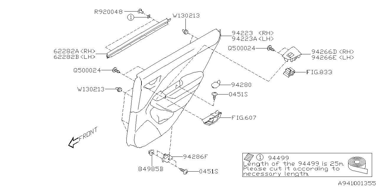 Diagram DOOR TRIM for your 2008 Subaru Legacy   