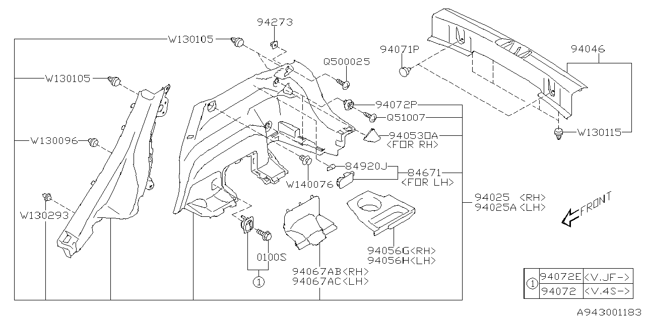 Diagram TRUNK ROOM TRIM for your 2019 Subaru Impreza   