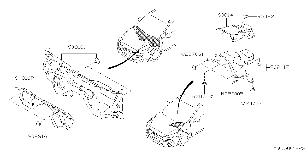 Diagram FLOOR INSULATOR for your Subaru Crosstrek  EYESIGHT