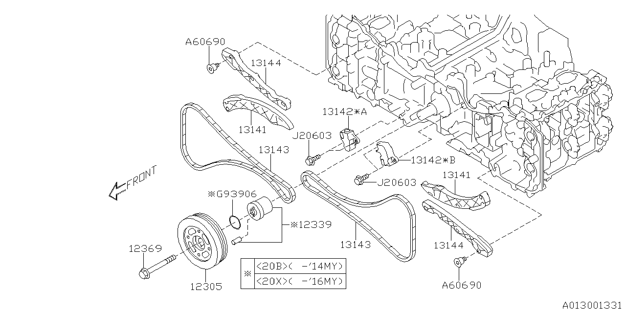 Diagram CAMSHAFT & TIMING BELT for your 1996 Subaru