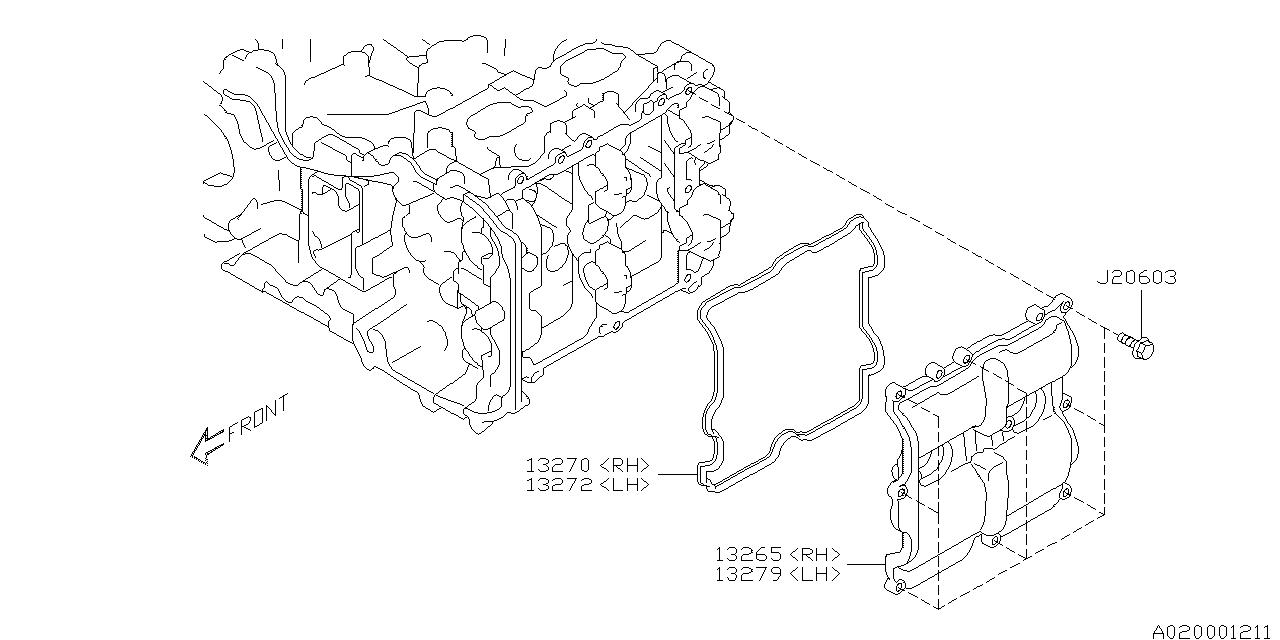 Diagram ROCKER COVER for your 2012 Subaru Legacy  Limited Sedan 