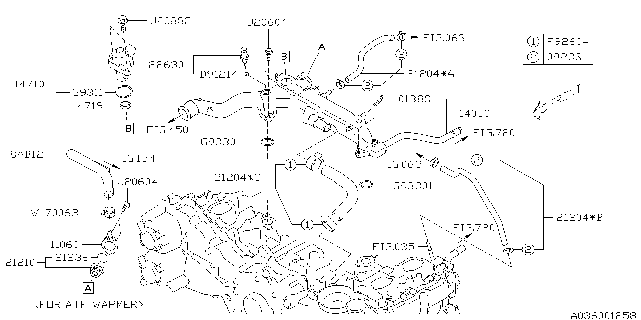 Diagram WATER PIPE (1) for your 2024 Subaru Forester   