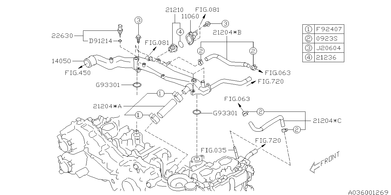 Diagram WATER PIPE (1) for your 2016 Subaru Crosstrek   