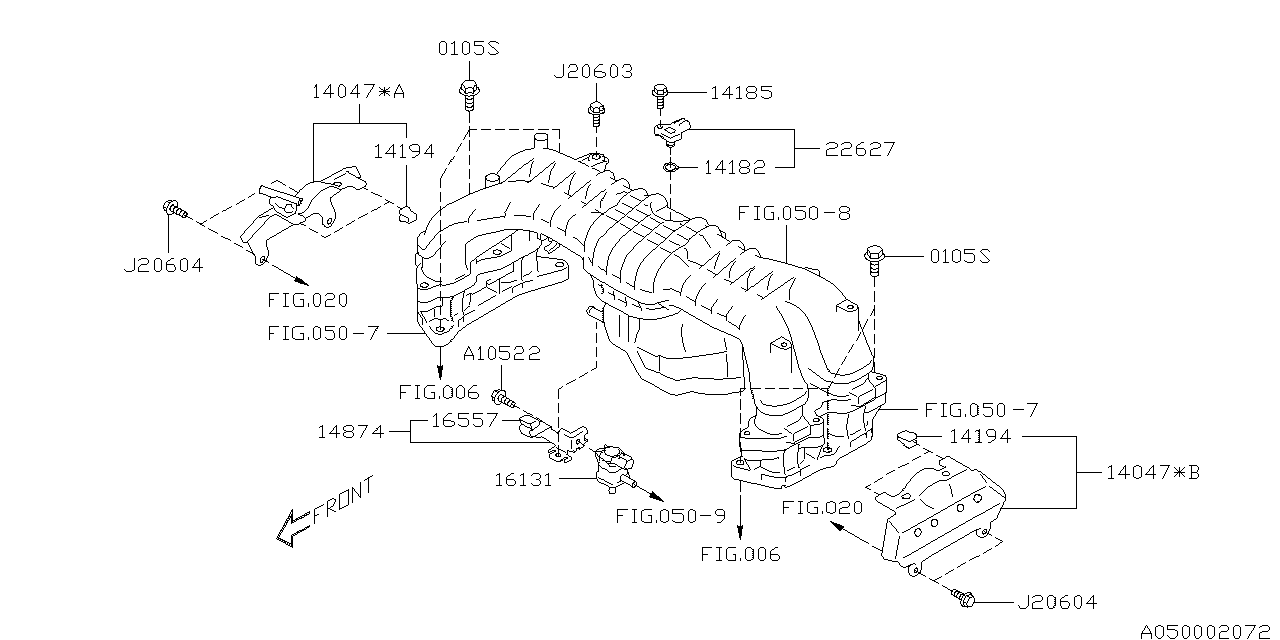 Diagram INTAKE MANIFOLD for your 2003 Subaru WRX   