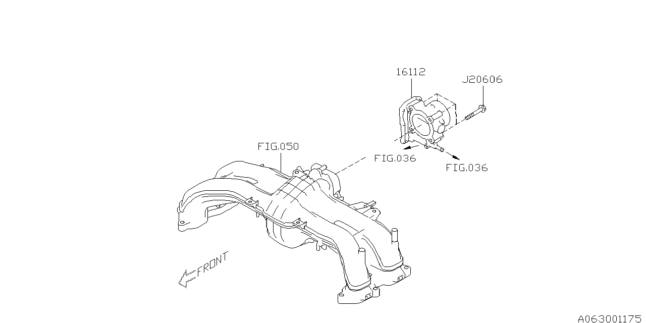 Diagram THROTTLE CHAMBER for your 2013 Subaru Impreza 2.0L CVT 4WD Premium Plus Sedan 