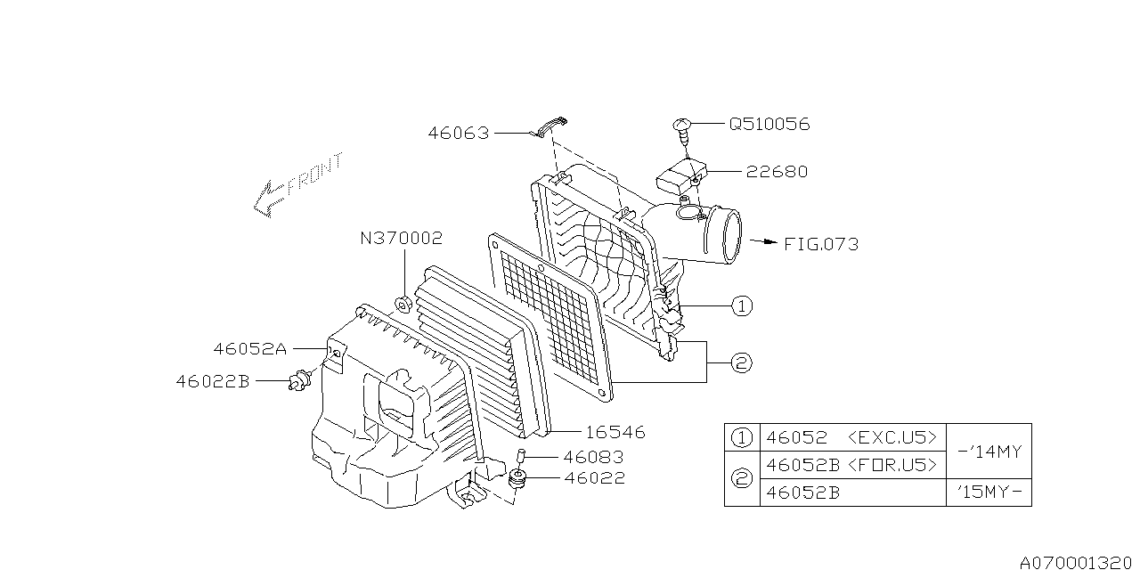 AIR CLEANER & ELEMENT Diagram