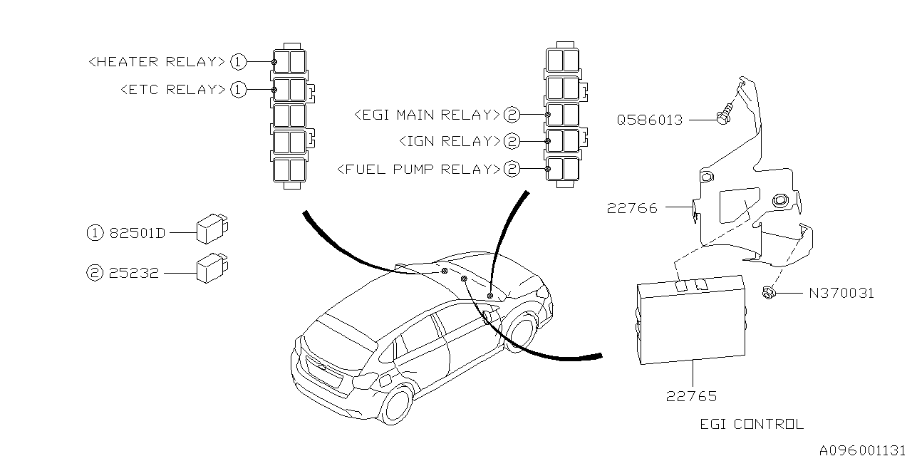 Diagram RELAY & SENSOR (ENGINE) for your 2024 Subaru Crosstrek   