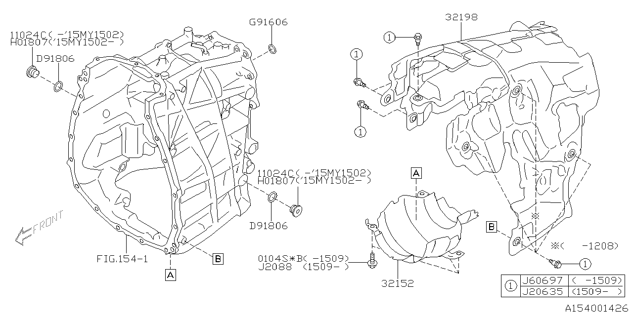 Diagram AT, TRANSMISSION CASE for your 2020 Subaru Impreza   