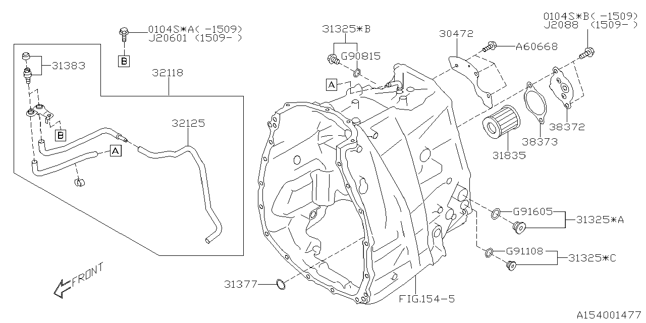 Diagram AT, TRANSMISSION CASE for your 2006 Subaru Tribeca   