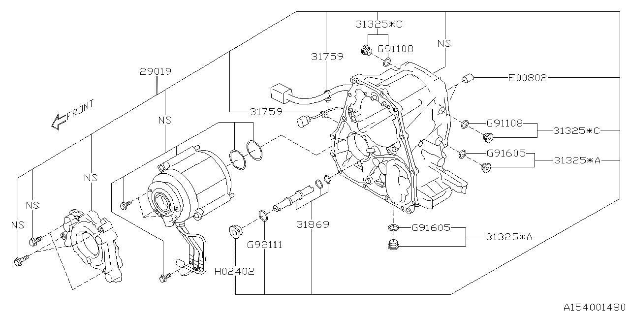 Diagram AT, TRANSMISSION CASE for your 2020 Subaru Impreza  SPORT w/EyeSight SEDAN 