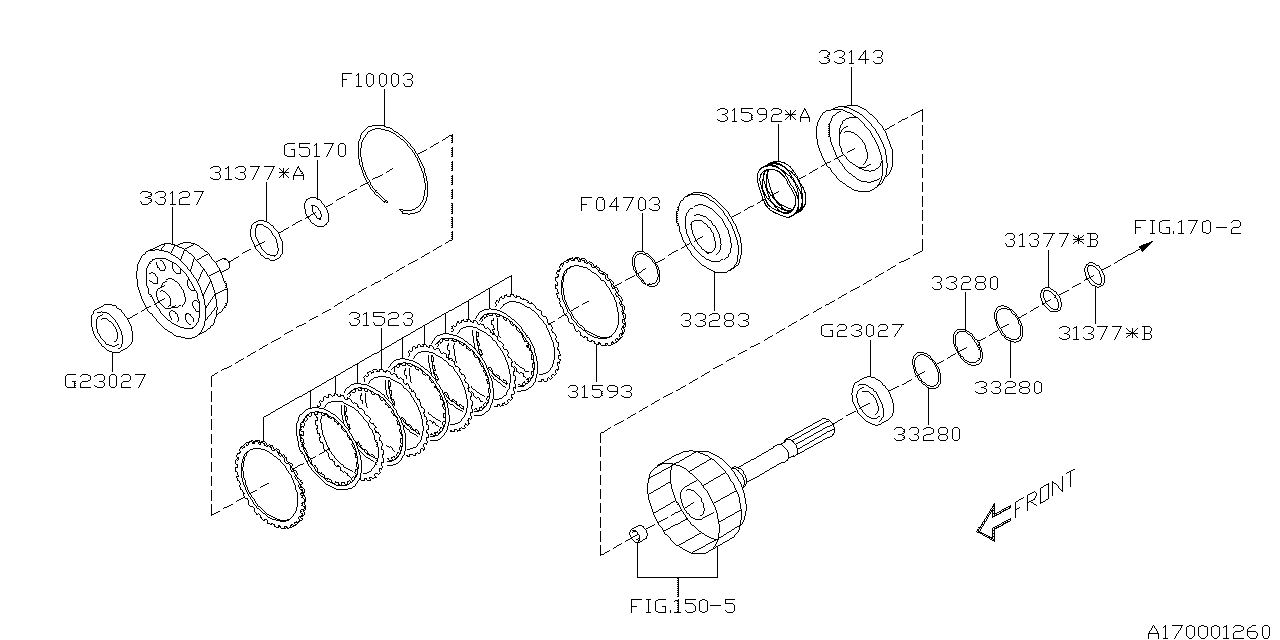 Diagram AT, TRANSFER & EXTENSION for your 1989 Subaru RX   