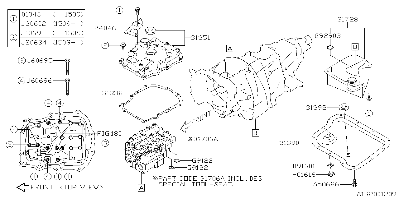 Diagram AT, CONTROL VALVE for your 2024 Subaru Ascent   