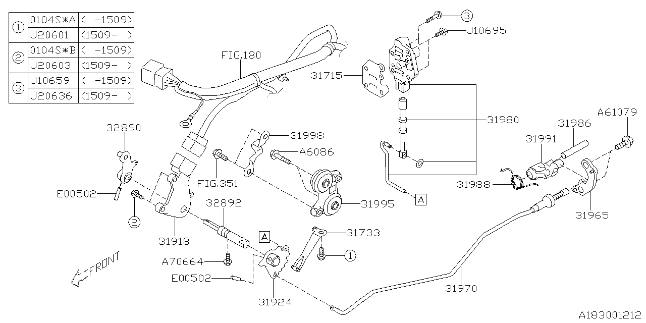 Diagram AT, CONTROL DEVICE for your Subaru