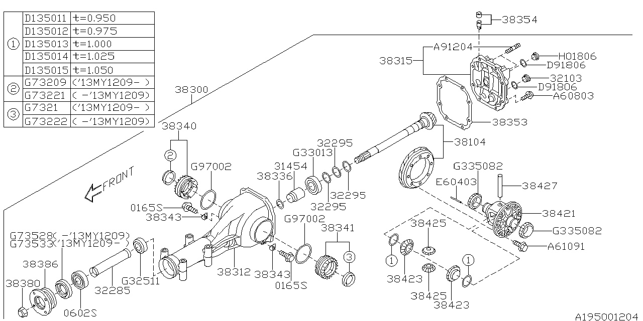 Diagram DIFFERENTIAL (INDIVIDUAL) for your 2013 Subaru Crosstrek   