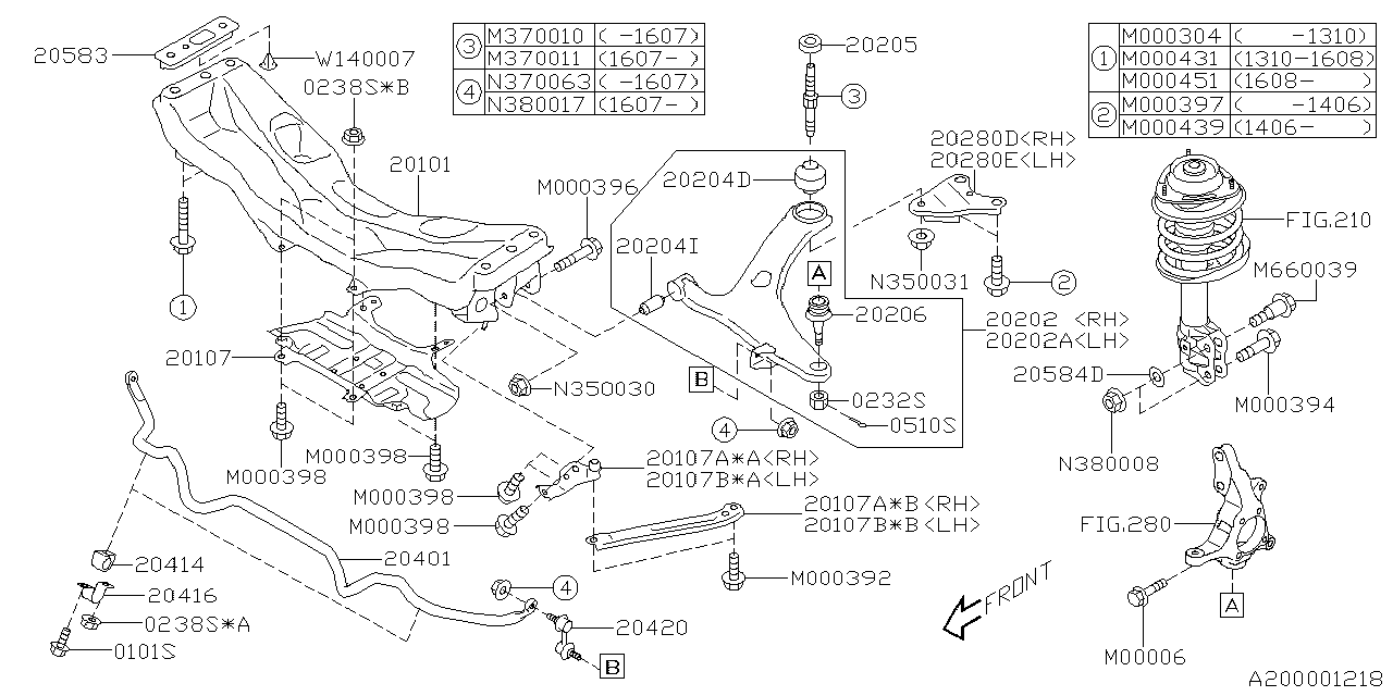 Diagram FRONT SUSPENSION for your 2015 Subaru Impreza  Premium Plus Wagon 