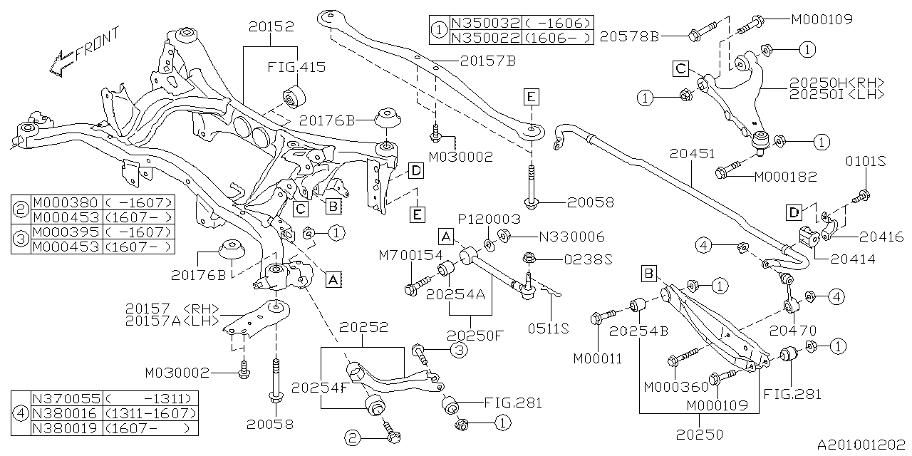 Diagram REAR SUSPENSION for your 2014 Subaru Impreza  Sedan 