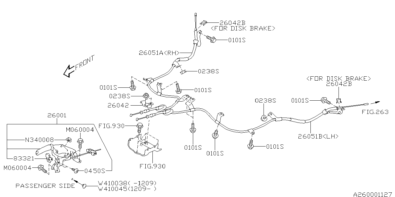 Diagram PARKING BRAKE SYSTEM for your Subaru Tribeca  