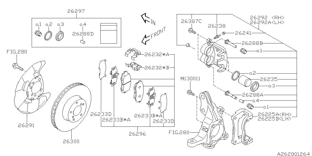 Diagram FRONT BRAKE for your Subaru