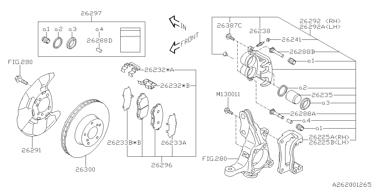 Diagram FRONT BRAKE for your 2017 Subaru Crosstrek   