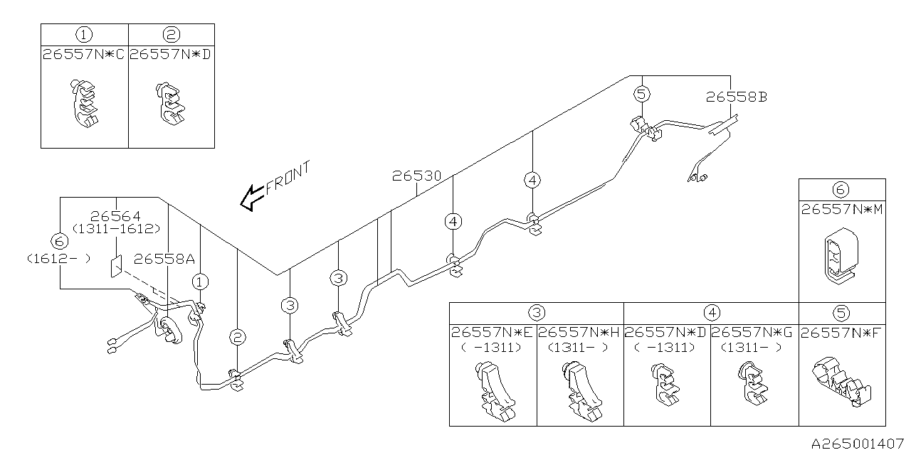 Diagram BRAKE PIPING for your Subaru