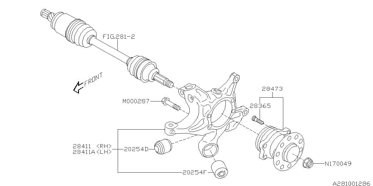 Diagram REAR AXLE for your 2013 Subaru Crosstrek   