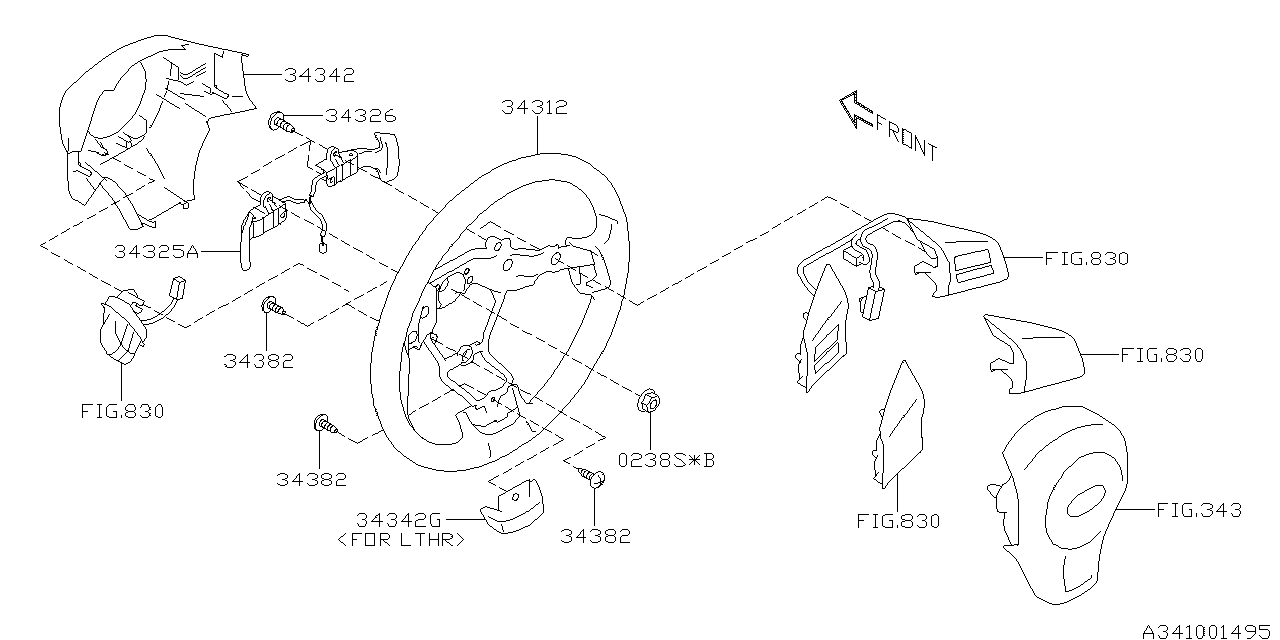 Diagram STEERING COLUMN for your 2016 Subaru Crosstrek  Premium 