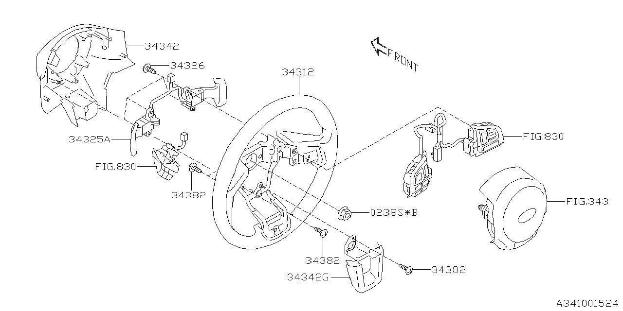 Diagram STEERING COLUMN for your 2025 Subaru Crosstrek   