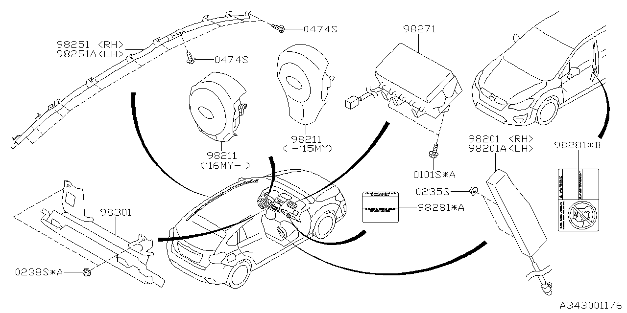 Diagram AIR BAG for your Subaru Crosstrek  