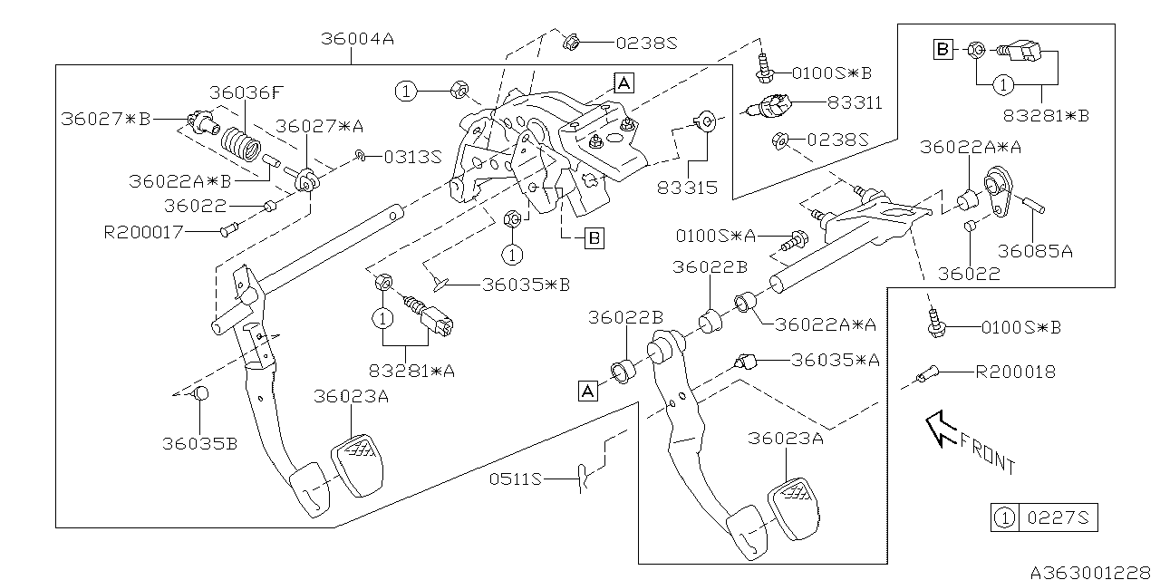 Diagram PEDAL SYSTEM for your 2024 Subaru Outback   