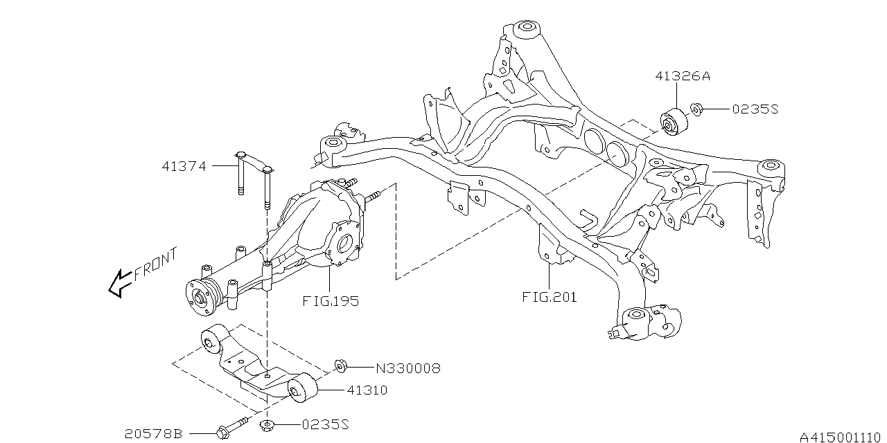 Diagram DIFFERENTIAL MOUNTING for your 2014 Subaru BRZ  HIGH 