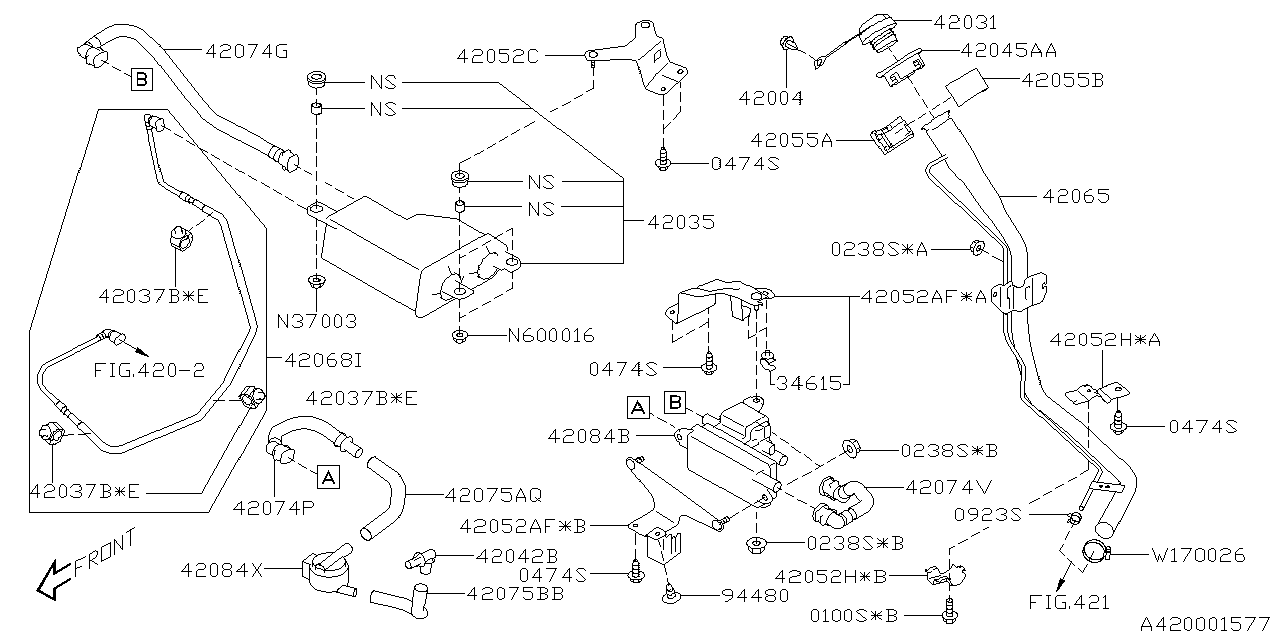 Diagram FUEL PIPING for your Subaru