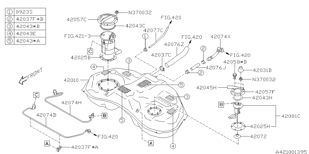 Diagram FUEL TANK for your Subaru