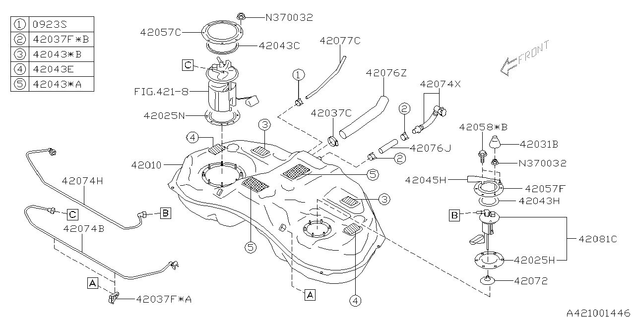 Diagram FUEL TANK for your 2010 Subaru Forester  X Limited 