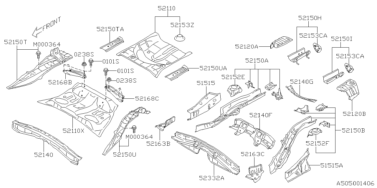 Diagram BODY PANEL for your 2013 Subaru Impreza  Limited Sedan 