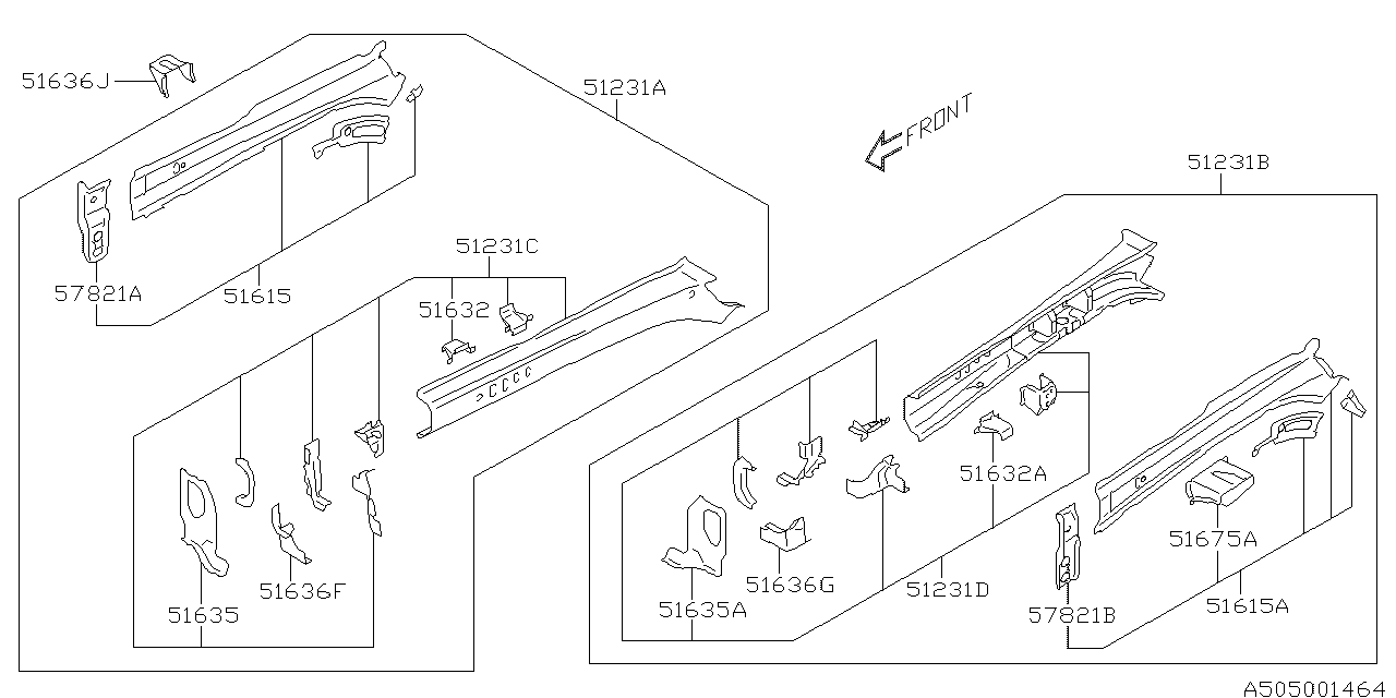 Diagram BODY PANEL for your 2022 Subaru Impreza  Sport Wagon 