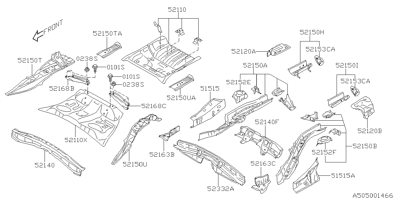 Diagram BODY PANEL for your 2013 Subaru Impreza  Limited Sedan 