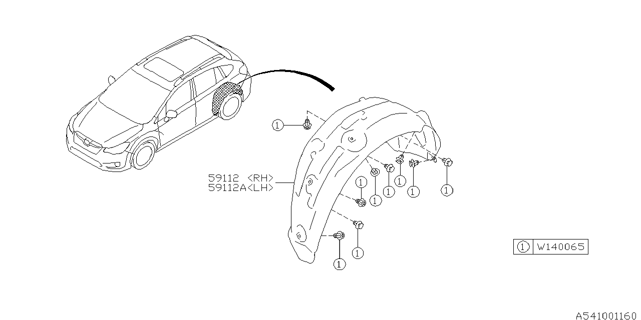 Diagram MUDGUARD for your 2008 Subaru Impreza   