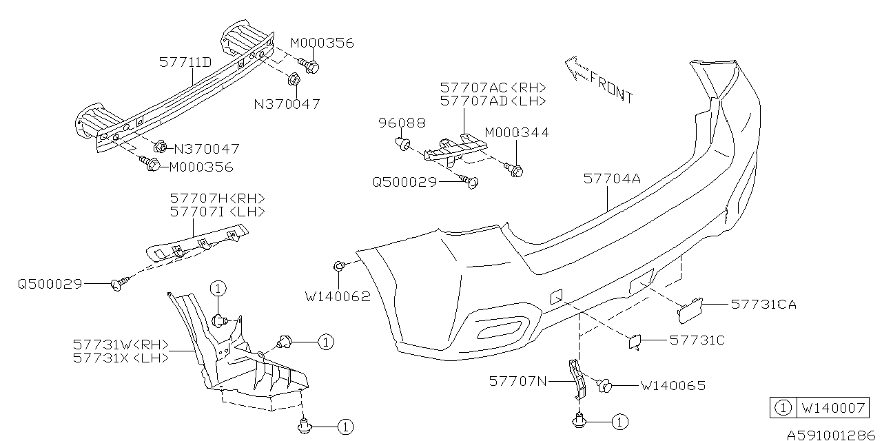 Diagram REAR BUMPER for your 2019 Subaru WRX Base 2.0L 6MT 