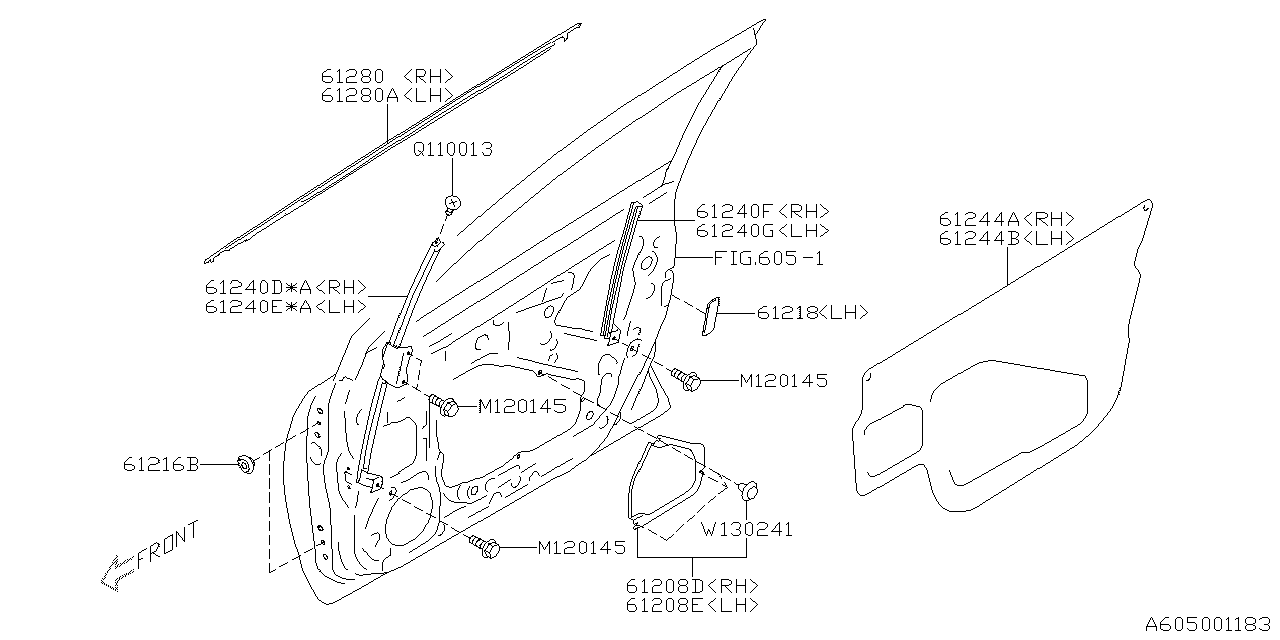 Diagram FRONT DOOR PANEL & REAR(SLIDE)DOOR PANEL for your Subaru Crosstrek  