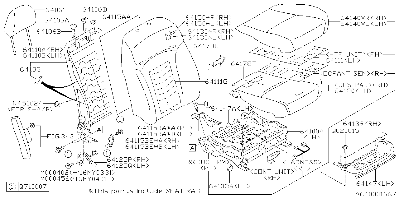 Diagram FRONT SEAT for your Subaru