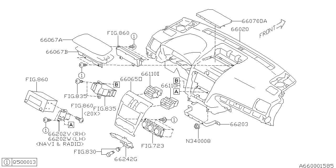 Diagram INSTRUMENT PANEL for your 2015 Subaru Legacy   